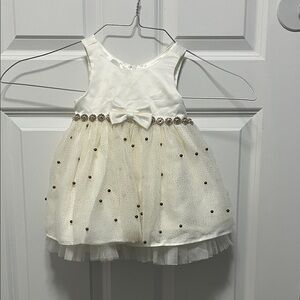 American Princess Cream and Gold Infant Dress